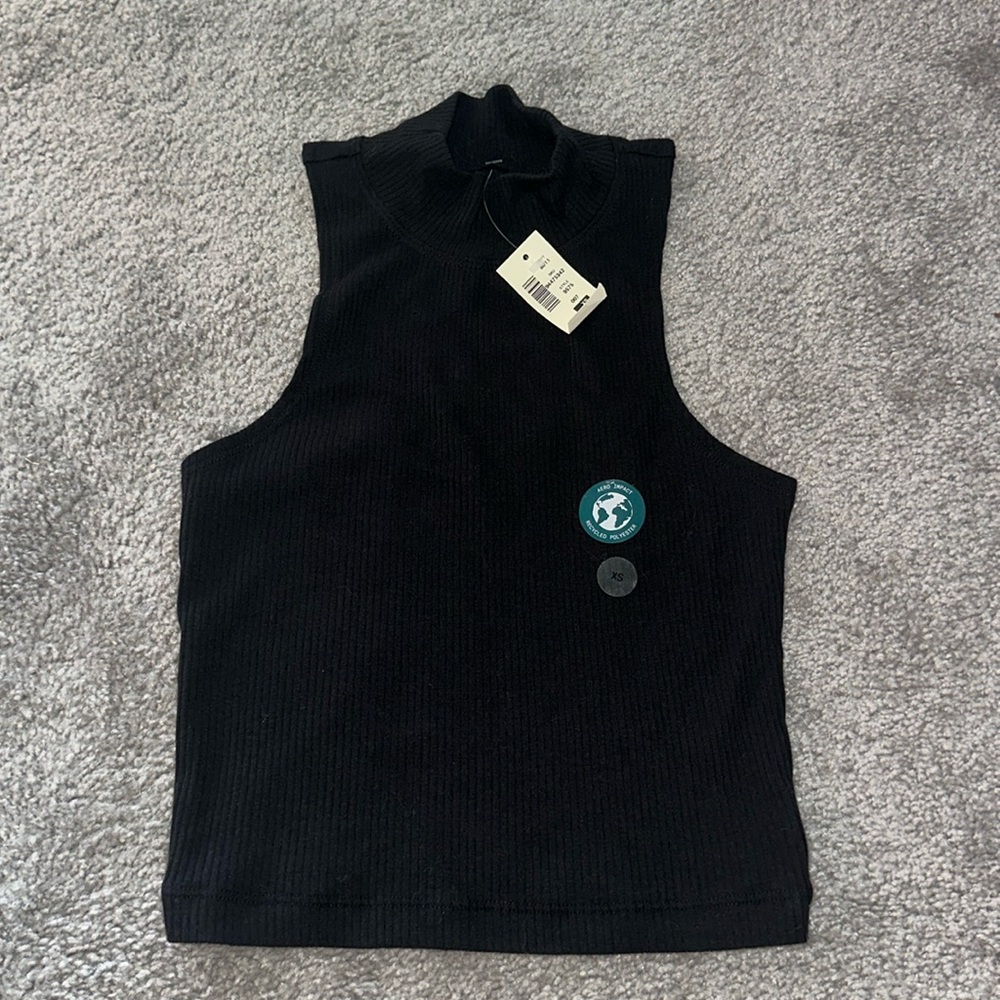 Aeropostale XS Black Ribbed Cropped Tank Turtleneck